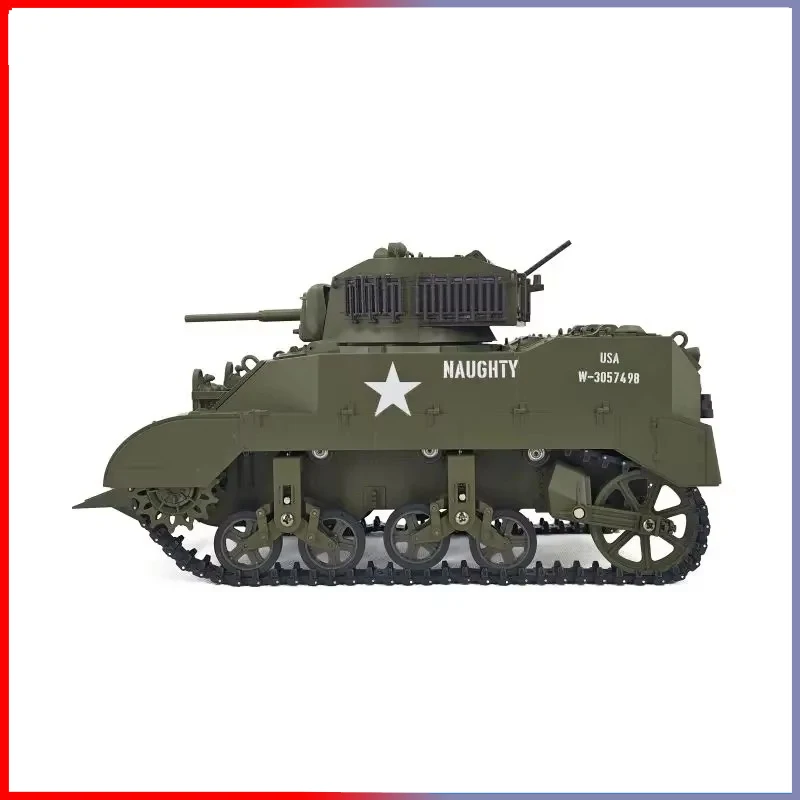 COOLBANK MODEL RC Tank 1/16 USA Stuart M5A1 Isoscale Simulation Model Open The Cannon Barrel Retractable Tank Toys Toys for Boys 3