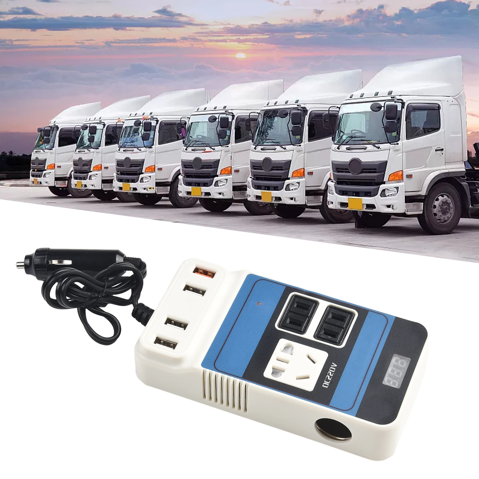 

Car Power Inverter Converter Trip 4 USB DC AC Voltage Modified Convert Adapter Car Electronics DC 12V 24V To DC 110V 220V 150W