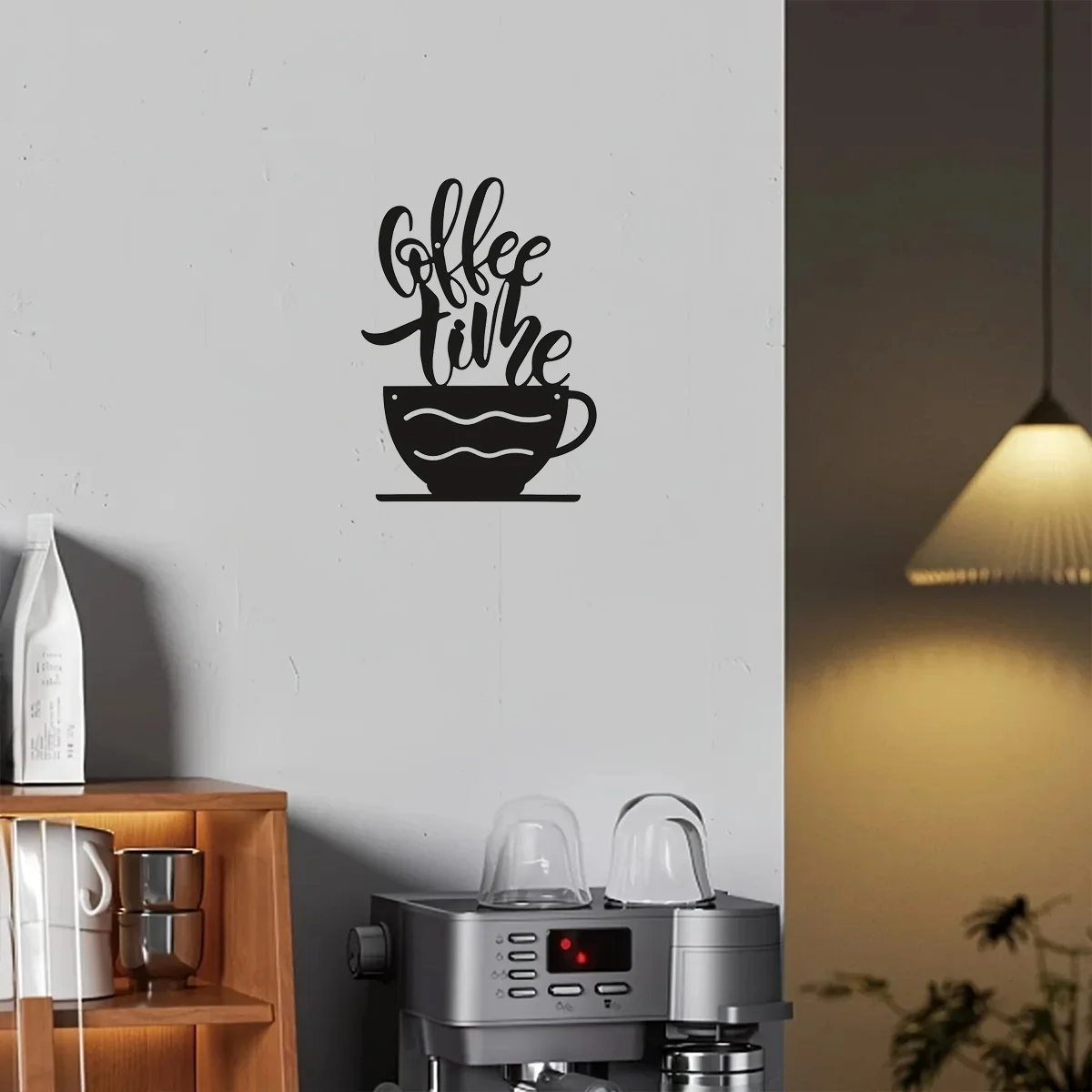 

metal iron CIFBUY Metal Coffee Cup Wall Decor Black Coffee Bar Silhouette Metal Wall Art Cafe Themed Wall Art Cup Store Scrolled