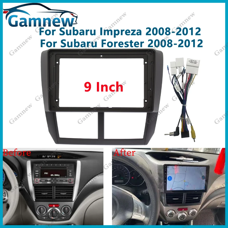 9 Inch Car Frame Fascia Adapter For Subaru Forester Xv Levorg 2008-2012 Android Radio Dash Fitting Panel Kit 1