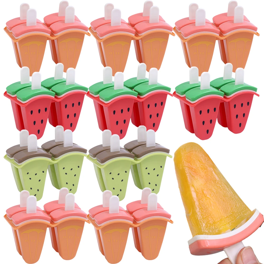 

Ice Cream Mold with Cover Watermelon Fruit Shape DIY Homemade Ice Popsicle Mould Frozen Juice Milk Kitchen Ice Cream Make Tools