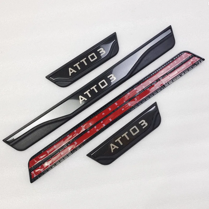 For BYD ATTO 3 Atto 3 car styling 4pcs Welcome Pedal Car Scuff Plate Pedal Door Sill Pathway Auto Parts Accessories