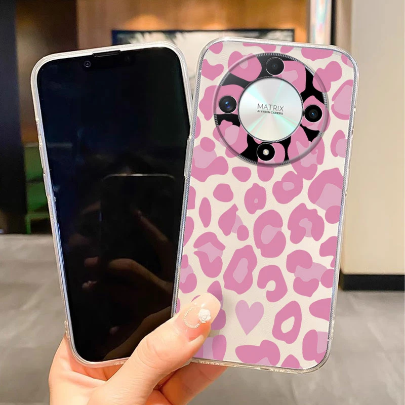 Clear Floral Heart Shockproof TPU Case – Transparent Cover with Cartoon Design