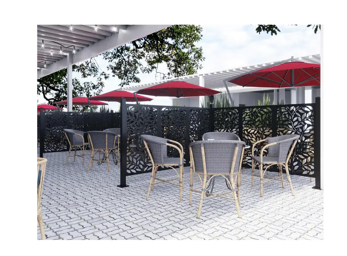 High Quality Outdoor Metal Black Privacy Fence Screen 4