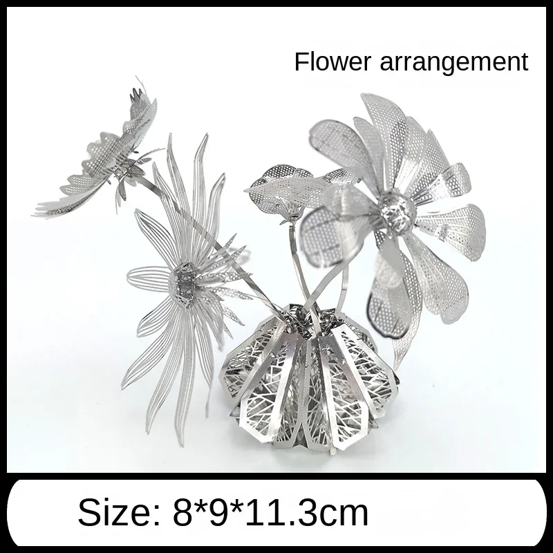 

Flower Arrangement Pick up 3D Three-Dimensional Metal Puzzle DIY Handmade Puzzle Assembled Model Adult Toy Gift