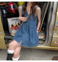 Cowboy Shoulder Strap Dress Female Design Sense Niche Spring And Autumn Slimming Sleeveless Camisole Vest Short Skirt - Image 4