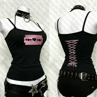 Vêtements vintage, vêtements emo goth pour femmes, corset, hauts esthétiques pour femmes, chemisiers pour femmes, vêtements grunge d'été, tops Y2k, Harajuku 1