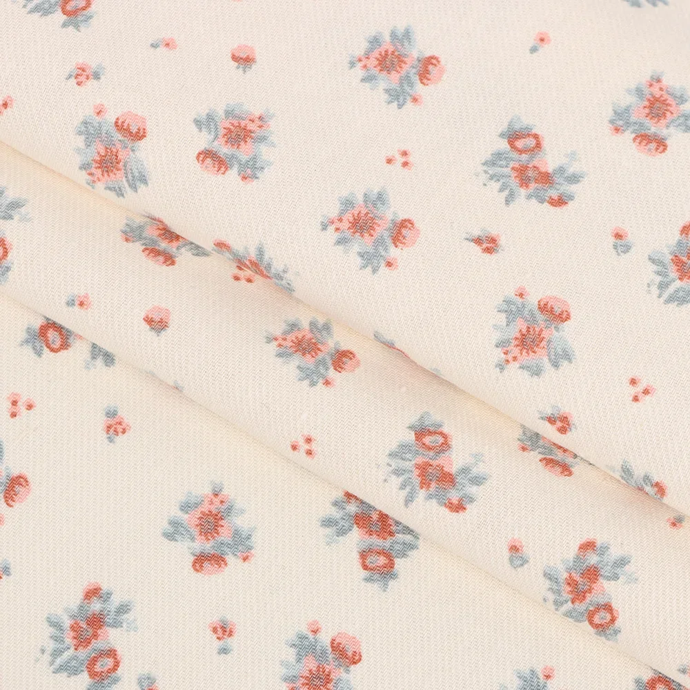 In-Stock Full Cotton Printing Fabric For Women's Dresses Children's Clothing Doll Tops Wax-Dye Clothing Fabric From China