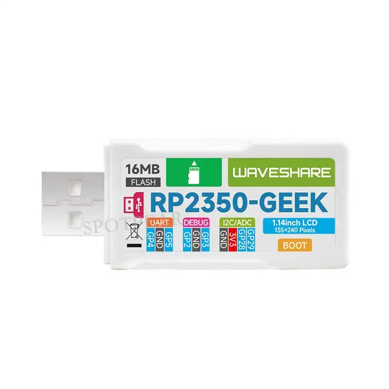 Raspberry Pi Pico 2 RP2350 GEEK RP2350A chip 1.14inch LCD 240x135 Resolution 65K color SWD/UART/I2C For OpenOCD/CMSIS-DAP image 2