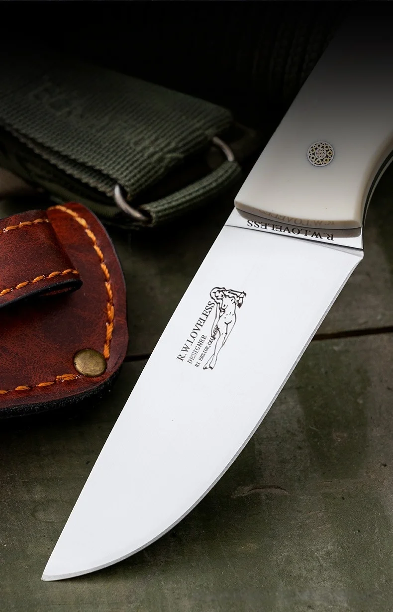 Neues Bestseller-Messer M390 mit Hoher Härte, Skandinavisches Design, Spiegelpoliert, Knochengriff, Sammlerstück, Camping- und Obstmesser – Detail 3