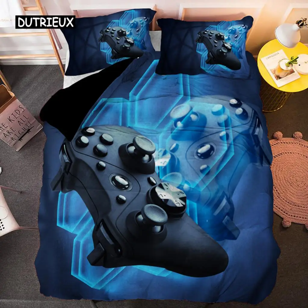 

Modern Technology Trends Gamer Bedding Set for Adult Kids Gamepad Comforter/ Duvet Cover Hippie Nordic Polyester Quilt Cover