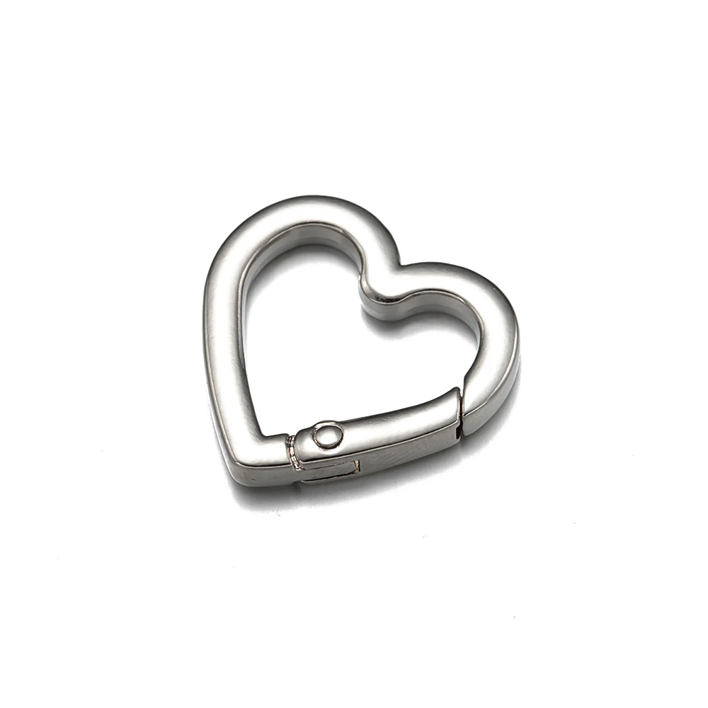 Heart Shaped Carabiner Keychain Hook Set for DIY Jewelry and Crafting