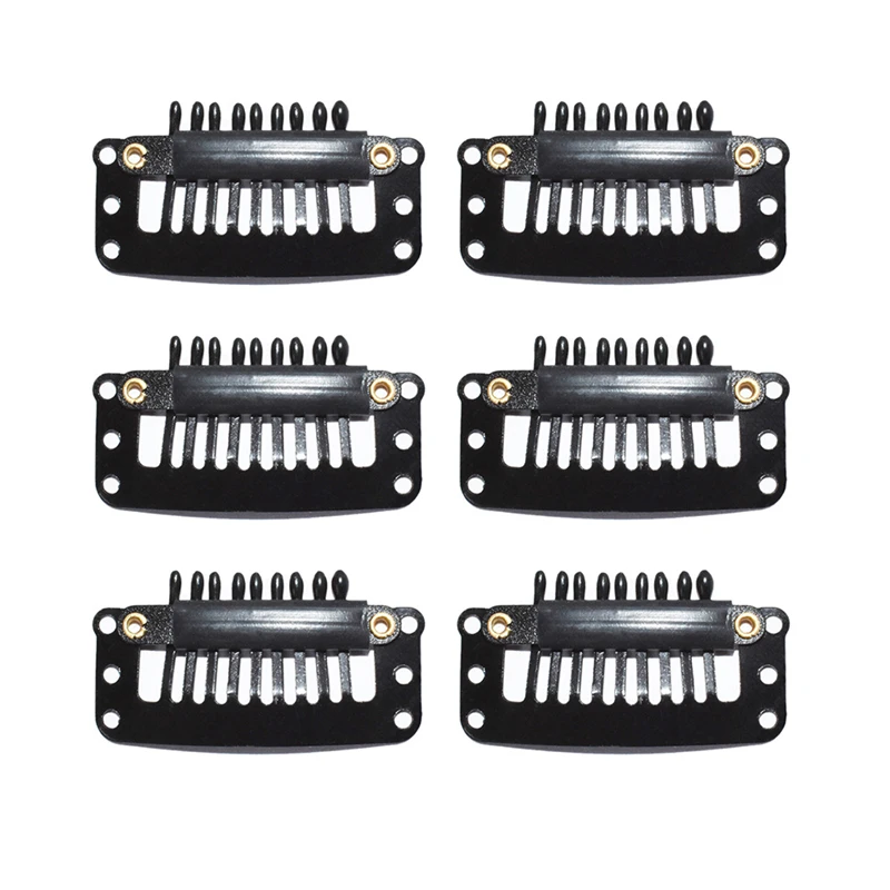 9 teech Droplet Shape Wigs Clip In Hair Extension Wig Clips For Human Hair Bangs Snap Clips For Extensions Metal Comb 24Pcs