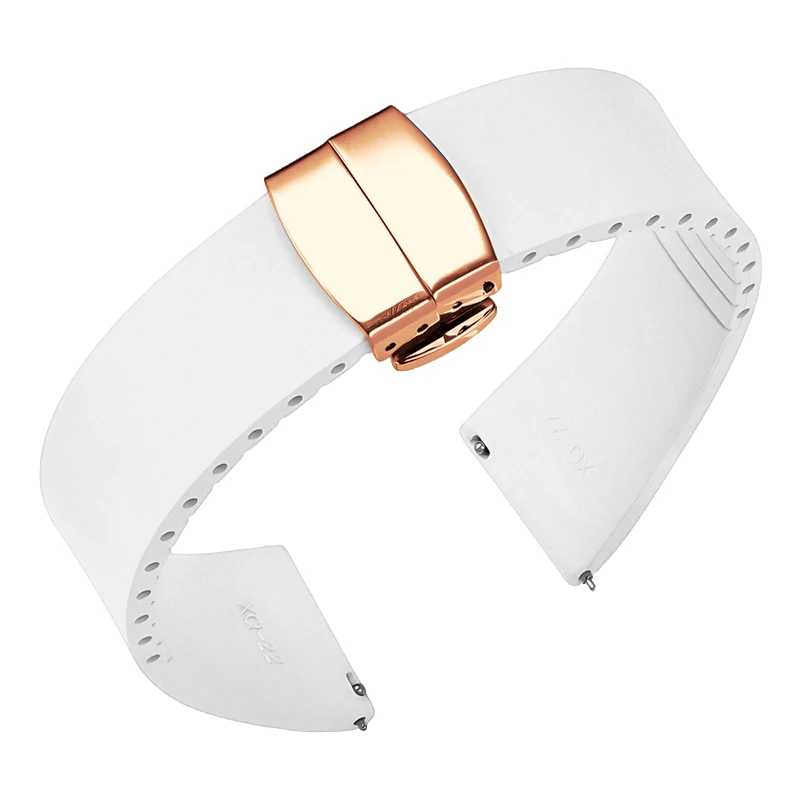 Premium FKM Rubber Quick Release Watch Band with Butterfly Buckle