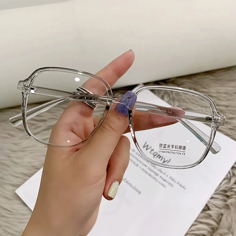 Chic Ultra-Light Matte Tea Eyeglasses for Women - Fashionable Anti-Blue Light Large Frame Eyewear