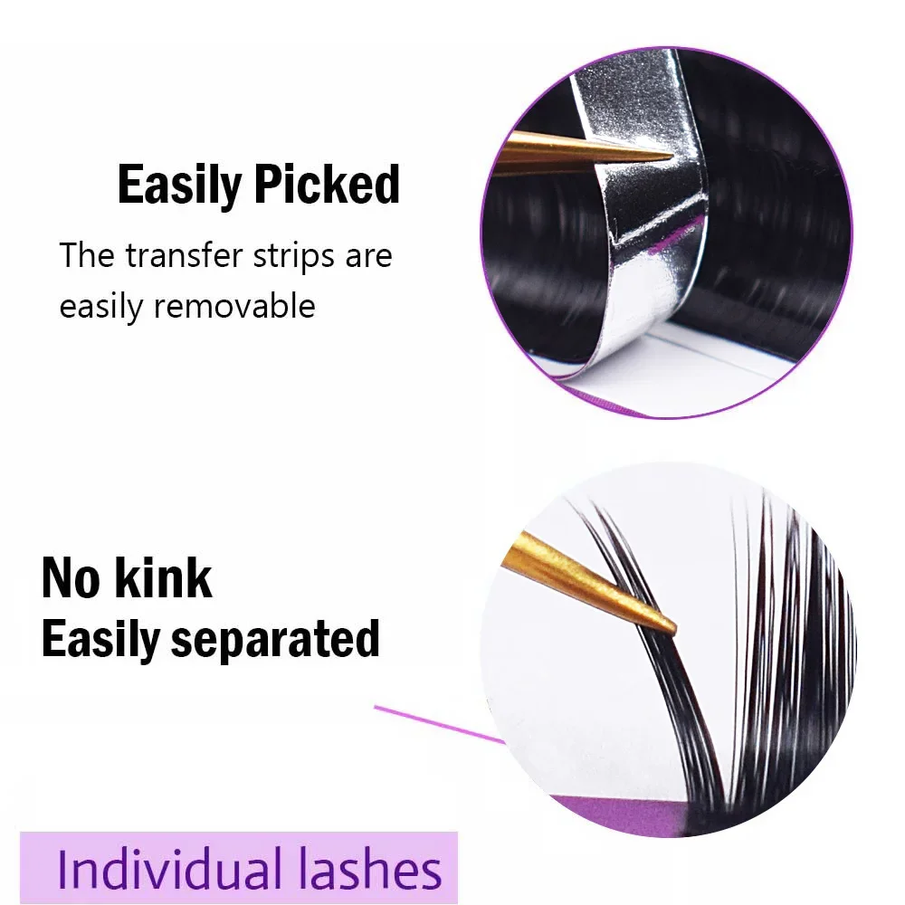 16Rows Faux lash individual eyelash extension lashes dark black matte for professionals soft natural eyelash extension