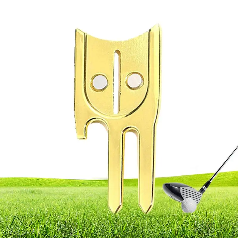 

Golf Fork 6-in-1 Multifunctional Ball Marker Divot Tool Durable Mark Golf Balls To Place The Club Great Gift For Family Friend