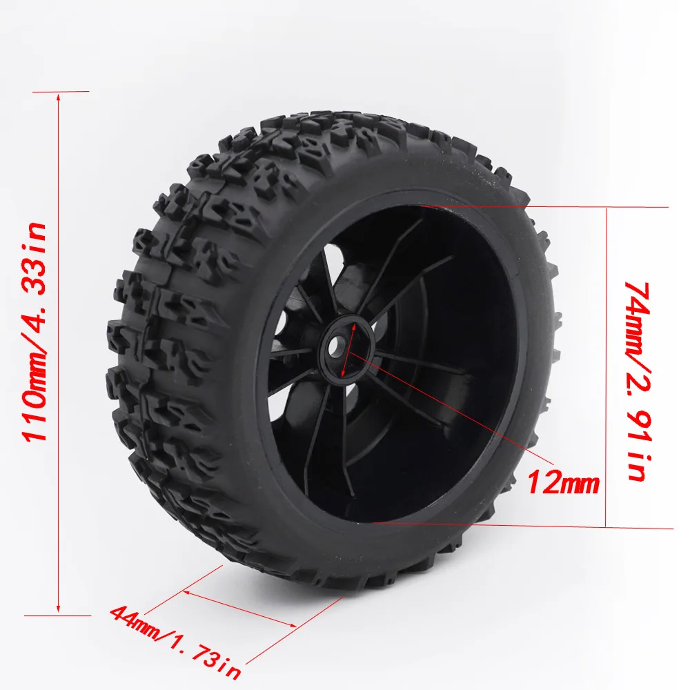 4 Pneus En Caoutchouc Austar Pour Voiture RC 1/10 Short Course Truck - Compatible ARRMA Traxxas