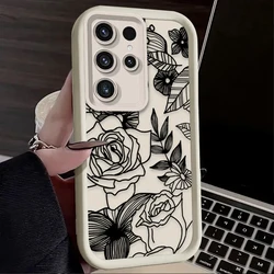 Retro Black Flower Phone Case - Stylish Protective Cover - S22 (1)