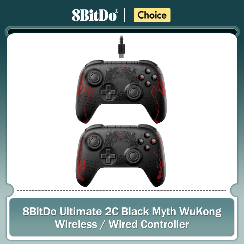 8BitDo Gamepads PC Black Myth Wukong Ultimate 2C Wireless or Wired Gaming Controller Windows 10 11 Steam Raspberry Pi Android
