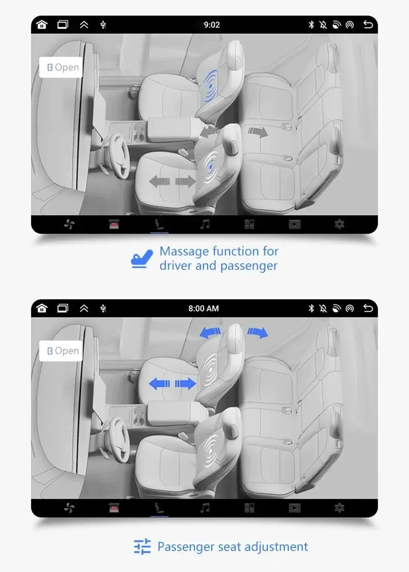 For Tesla All Model Y& Model 3 8.66 Inches Rear Display Android 13 WIFI Entertai