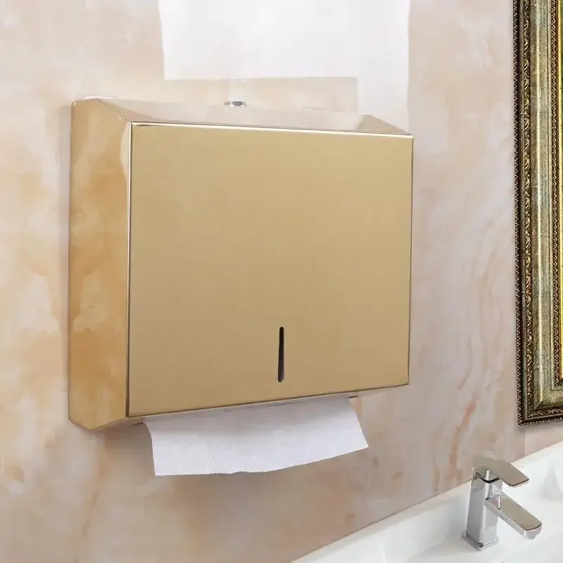 Wall Mounted Tissue Dispenser Stainless Steel Bathroom Hand Towel Box Large Capacity Kitchen Paper Case Easy Installation Holder paper towel holder tissue holder