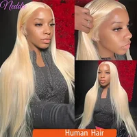 Perruque Blonde Lisse 613 HD Lace Frontale 13x6 13x4 Transparente Brésilienne Lisse Lace Front Wigs 30 Pouces Cheveux Humains 4