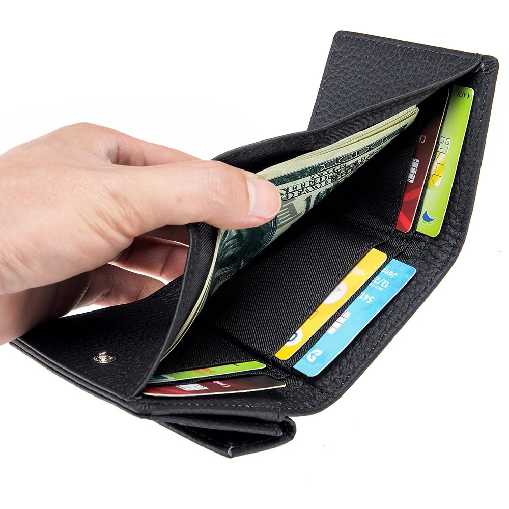 Candy Color Small Compact Cow Leather Womens Wallets Fashion Trifold Credit Card Holder for Women Short Wallet with Coin Pocket