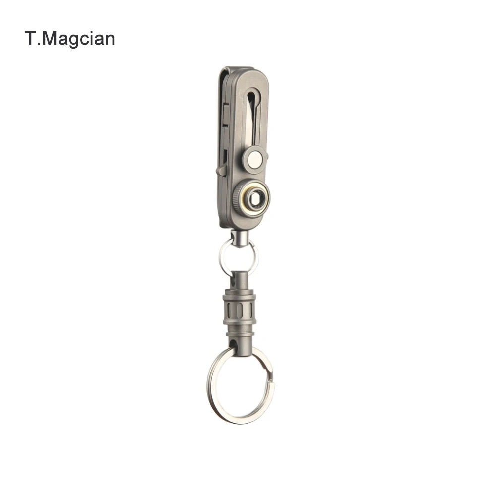 TmagicianCreativeLuxuryTitaniumKeychain360RotateQuickRelease