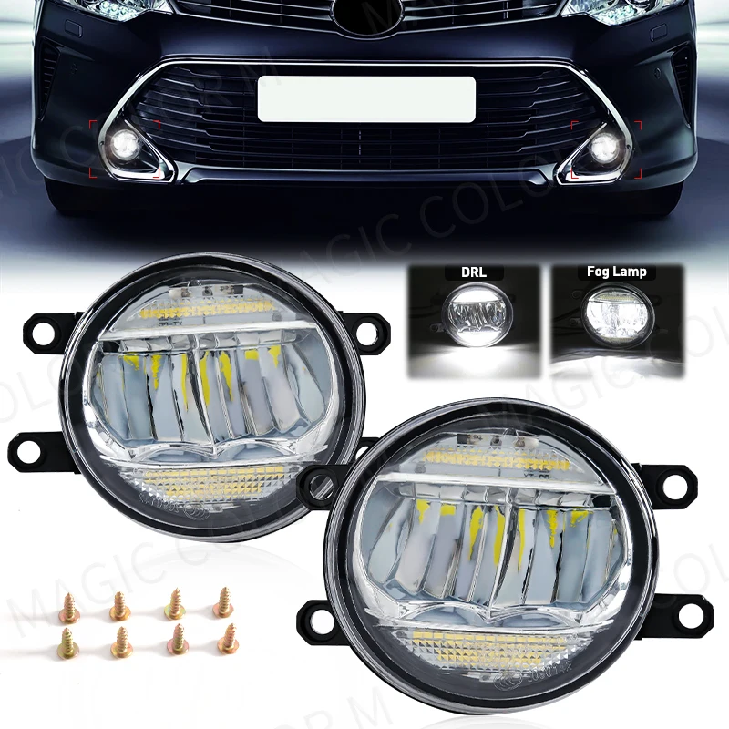 2x LED Fog Lights For Toyota Camry Corolla Yaris Venza – 6000K Cold White, DOT/SAE