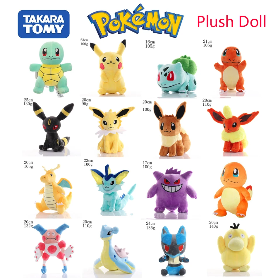 

36 Style Pokemon Plush Toys Gengar Jigglypuff Snorlax Eevee Lapras Charizard Stuffed Doll Anime Pocket Monster Plush Collection