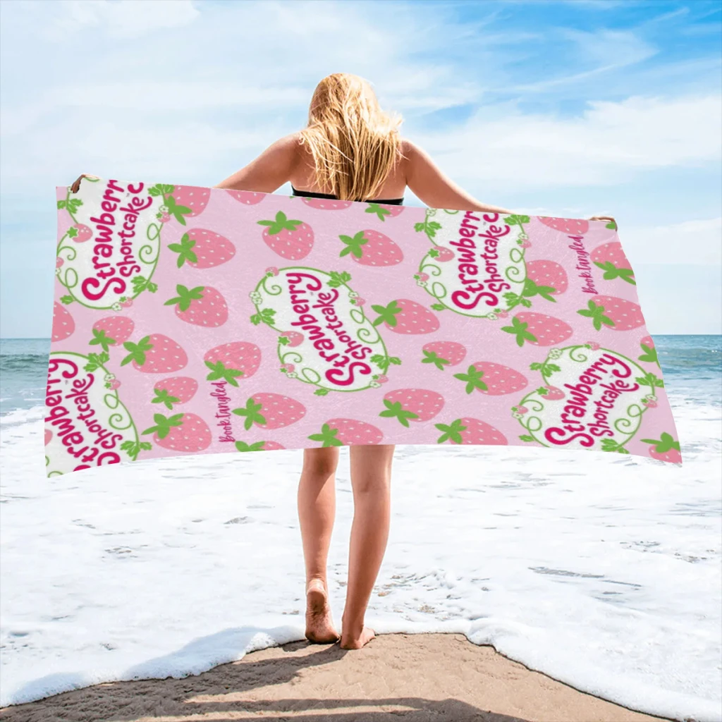 Strawberry Shortcake  Beach Towel Bathing Cover-ups Outing Towels Summer