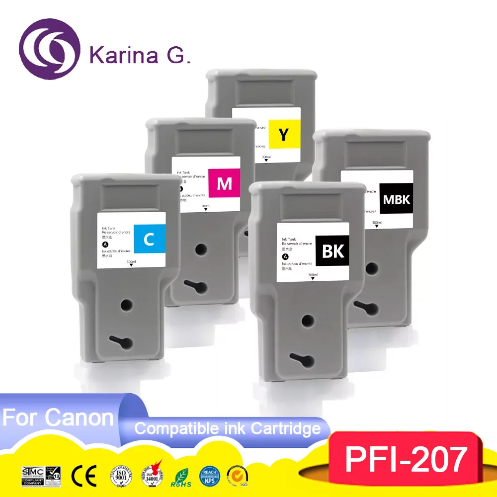 Premium Color Compatible Ink Cartridge For PFI207 PFI-207 PFI 207 Suit for  IPF6