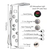 OUIO Black Shower Panel Wall Mounted LED Rainfall Shower Head Rain Massage Stainless Steel Bathroom Shower Panel Bathtub Mixer 3