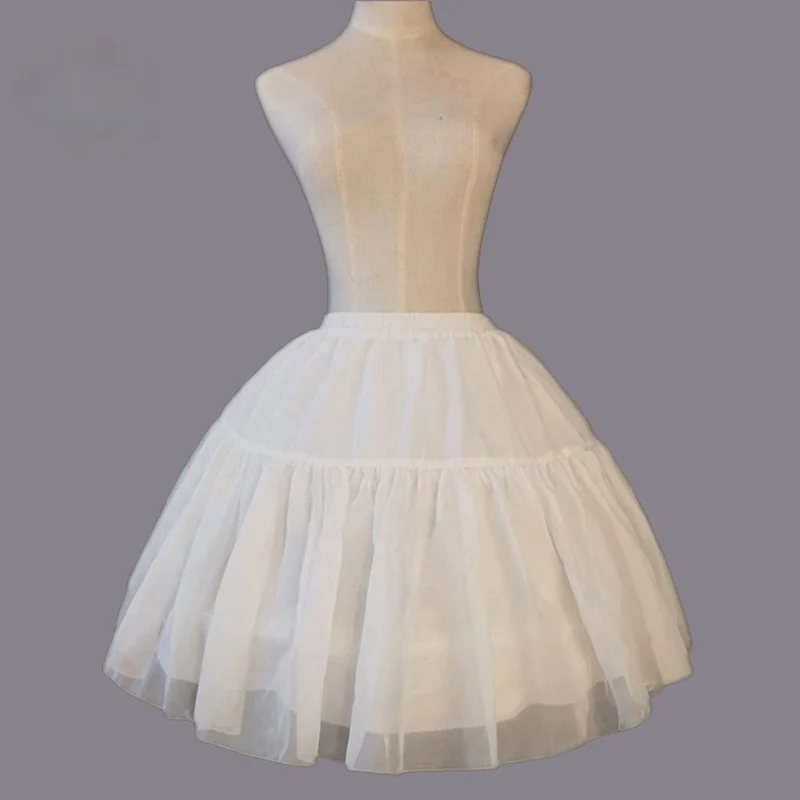In Stock White Short Underskirt for Womens Dress 2 Two Hoops Bone Black Petticoat for Party Fluffy Gather Skirt Slip Crinoline