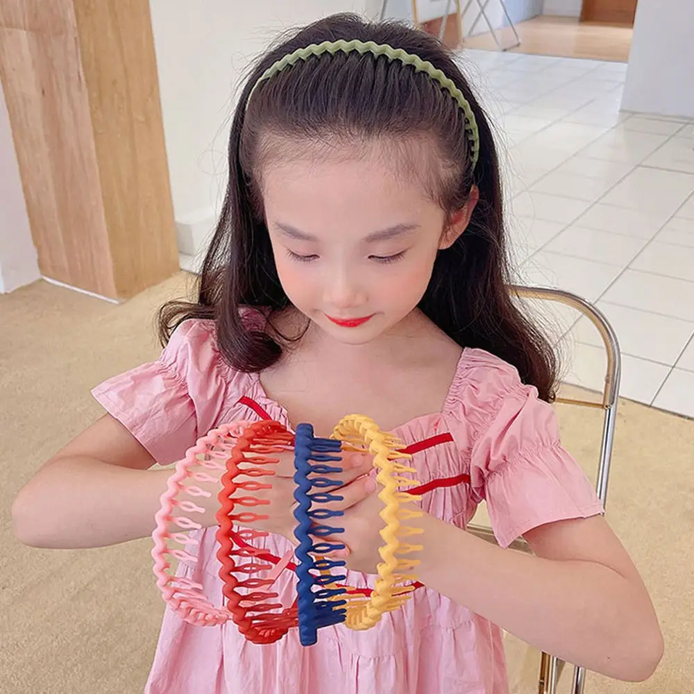 

Fashion Elegant with Tooth Plastic Wash Face Wave Children's Hair Hoop Korean Style Hair Hoop Girls Headband Headdress