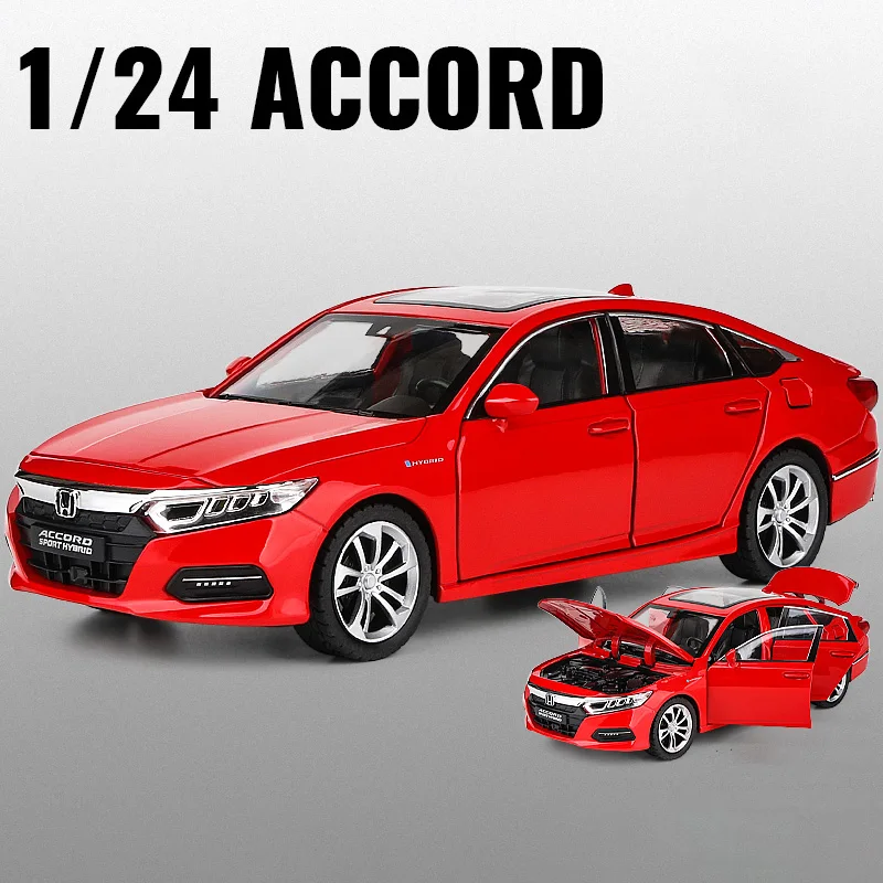 New 1:24 Honda Accord Alloy Die Cast Toy Car Model Sound and Light Children's Toy Collectibles Birthday gift 4