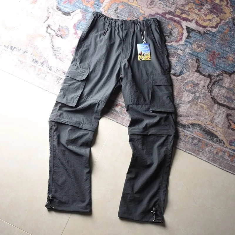 Men's Outdoor Waterproof Straight Leg Casual Pants Qui Dry mid Waist Mountaineering Leisure Trousers Workwear Long Trousers