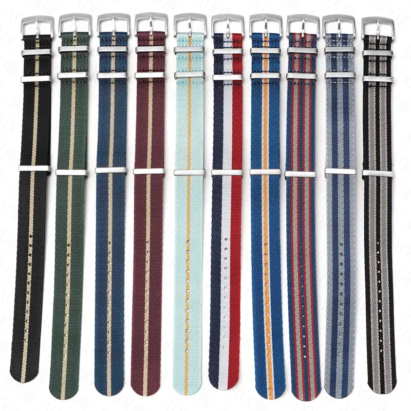 Universal Nylon Sport Canvas Watch Band Bracelet - Men's Strap in Multiple Sizes