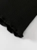 Fashionable black turtleneck knit sweater - comfortable ribbed design 4