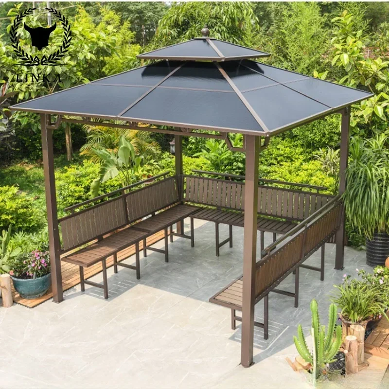 2.5x3m Mojia Courtyard  Awnings Aluminum Alloy Sunshade Tent Mobile Outdoor Four Corner Garden Rooftop Villa Pavilion