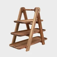 Multi-layer Wood Display Rack for Dinner Plates and Snacks Decorative Trays, Kitchen Storage & Organization,Fruit Dish Plate 1
