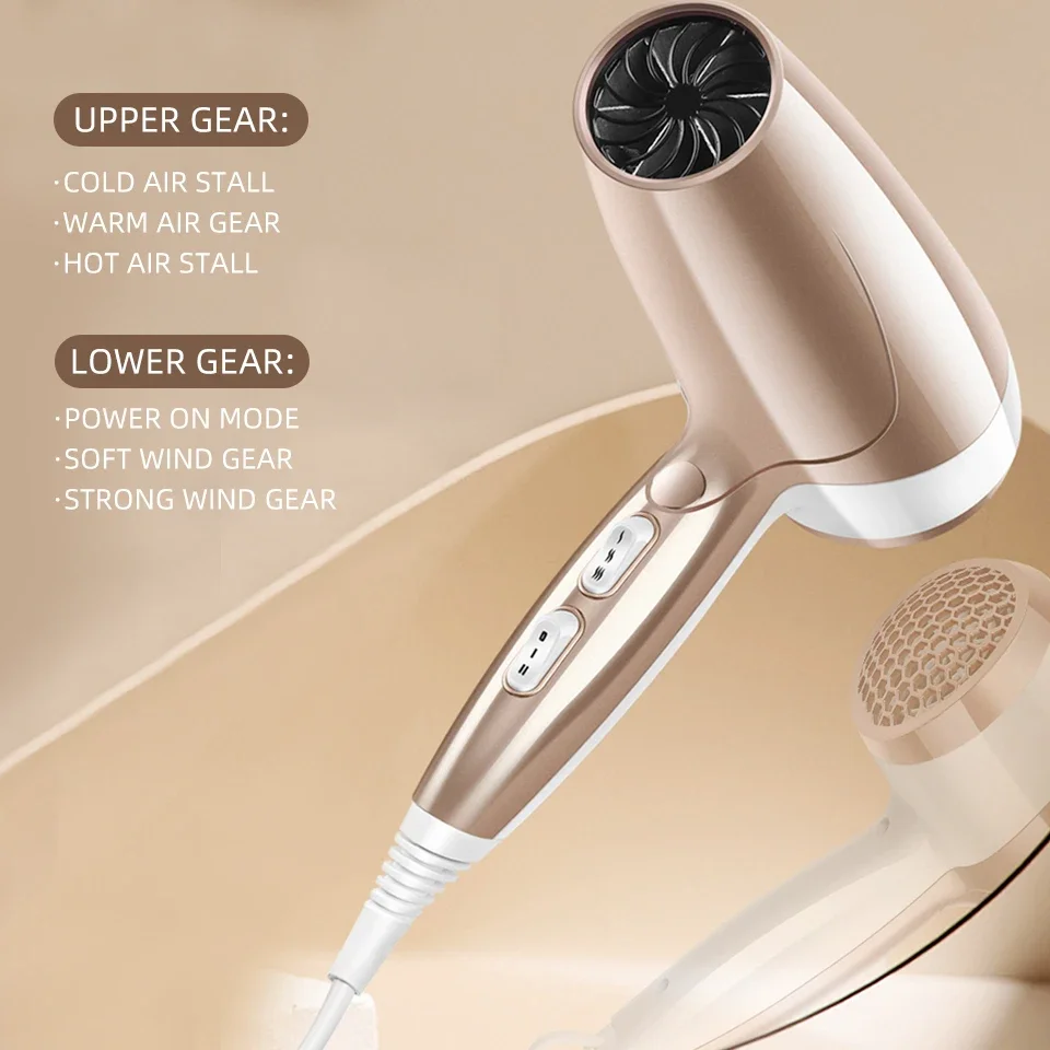 High Power Wind Hair Dryer 2000W High Power Negative Ion Quick Drying Home Hair Styling Professional Hair Drye Blue Light Care 5