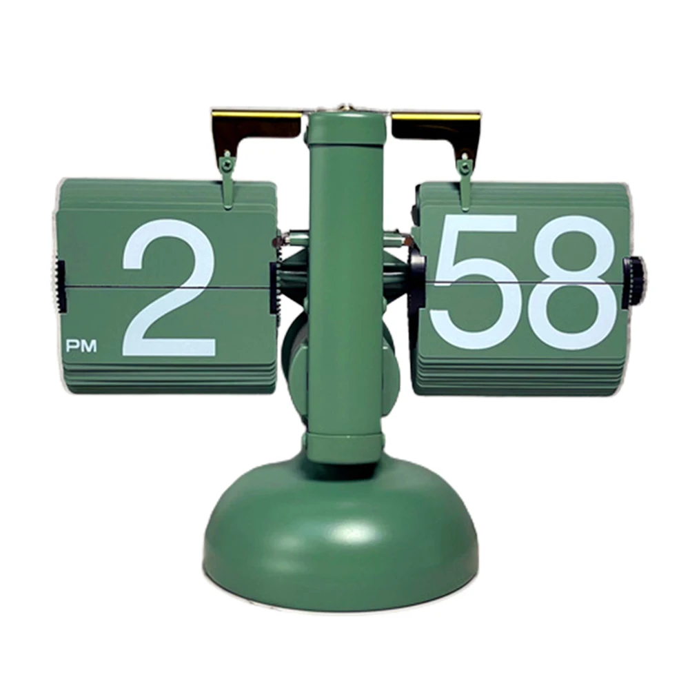 

Creative Table Clock Desktop Clock European Creative Flip Down Page Desk Clocks Retro Flip Table Clock Mechanical Automatic Flip