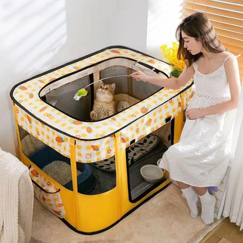 Portable Foldable Pet Playpen Cat Delivery Room For Pet Birthing Center Crates Kennel Outdoor Indoor Dog Playpen Travel Camping 1