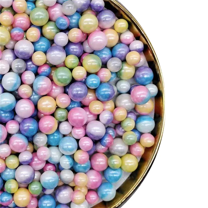 2mm-10mm Mixed (Antique) Gold Sugar Pearls (Balls), 100g Tub