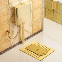 #Golden Toilet Water Tank Set with Cover Plate Flip Potty Chair Type Stool Basin Household Urinal Deodorant SquattingToiletUrina 2