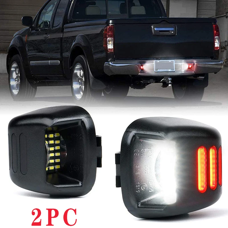 

2Pcs Car LED License Number Plate Light Rear Bumper Lamp Car Accessories for Nissan Navara D40 Frontier