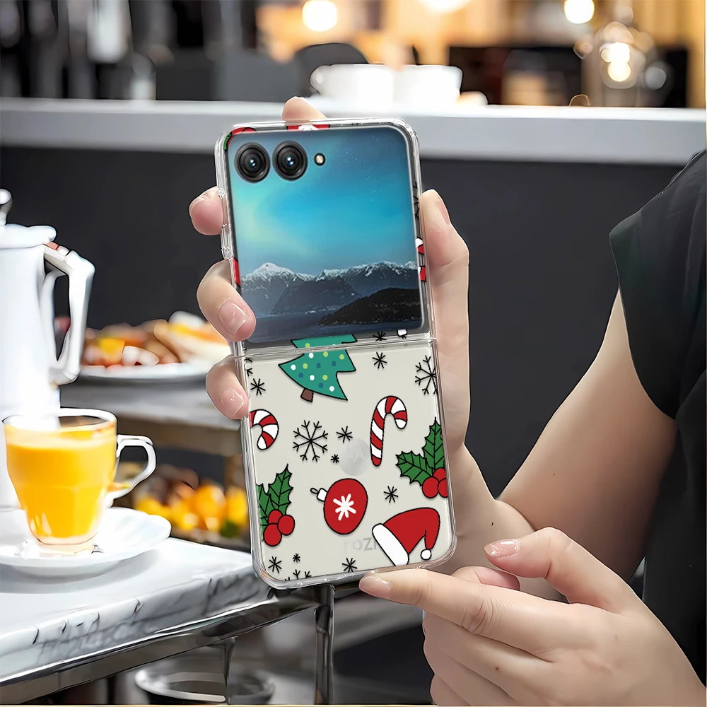 Winter Christmas Snowflakes Hard PC Folding Phone Case Cover