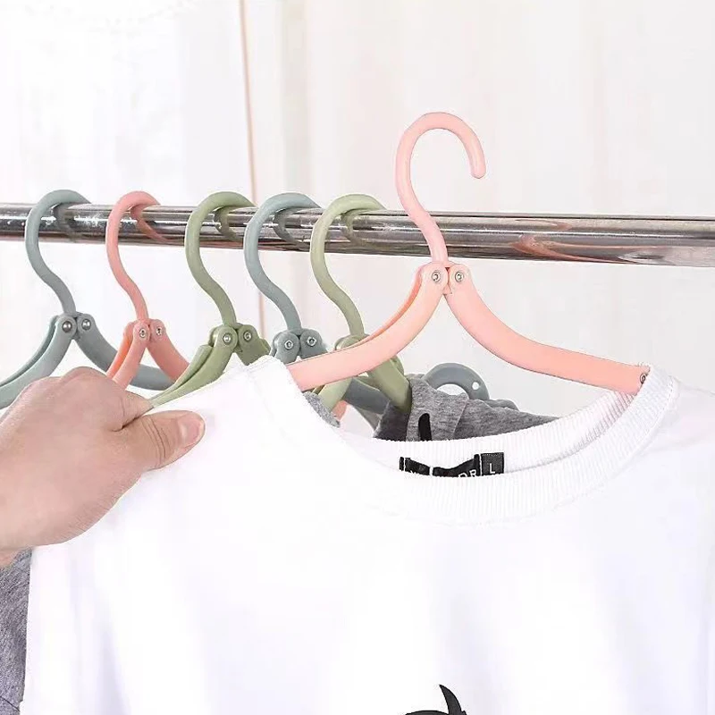 

Portable Folding Travel Clothes Rack Space-saving Multifunctional Non-slip Plastic Clothes Rack Organizer With Clips